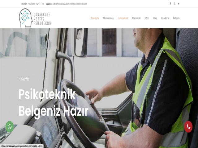 Çanakkale Psikoteknik Kurumsal Sayfası - Web-Mobil