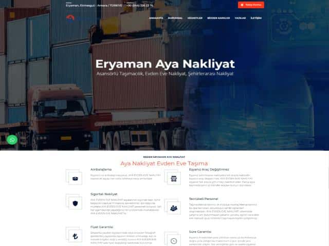 Aya Nakliyat Kurumsal Web Sayfası - Web-Mobil