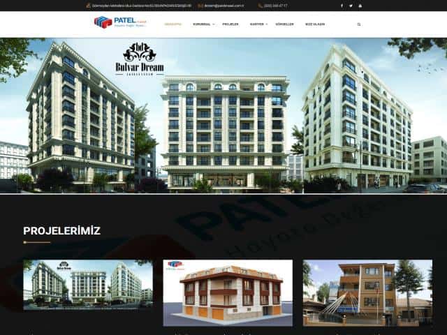 Patel İnşaat Kurumsal Web Sayfası - Web-Mobil