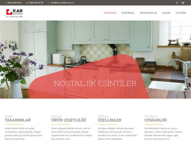 Kar Mutfak Kurumsal Web Sayfası - Web-Mobil
